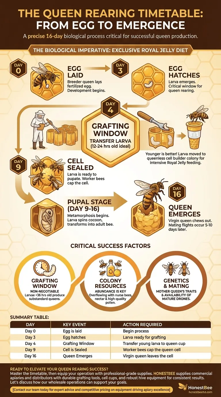 What is the timetable for queen rearing? Master the 16-Day Process for Quality Queens Visual Guide