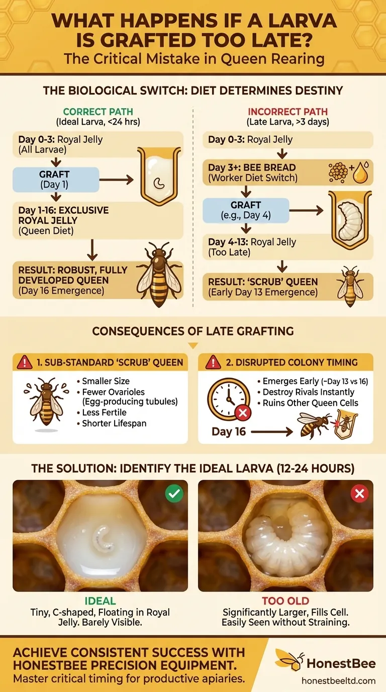 유충을 너무 늦게 이식하면 어떻게 되나요? 불량 여왕벌과 실패한 사육을 피하는 방법 시각적 가이드
