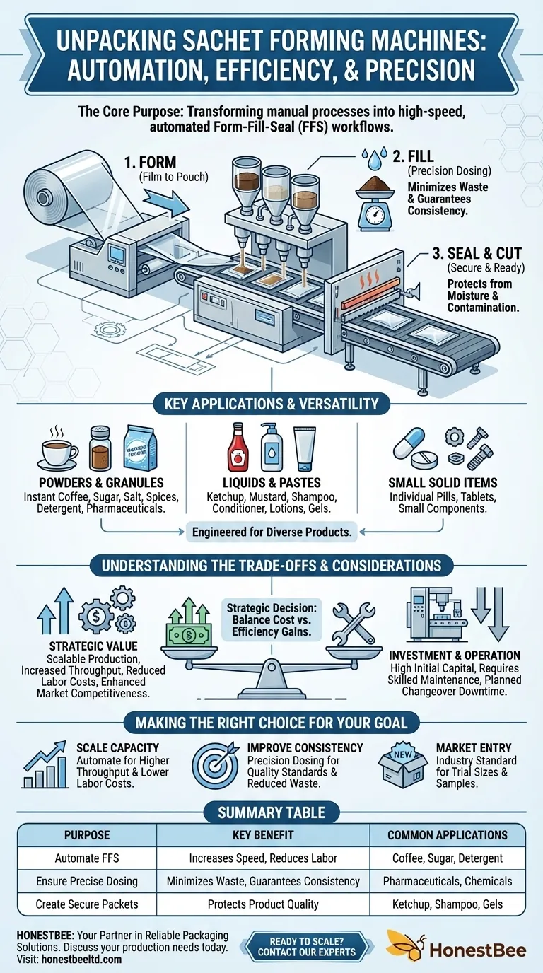 Quel est le but principal des machines de formage de sachets ? Débloquez un emballage évolutif et automatisé Guide Visuel