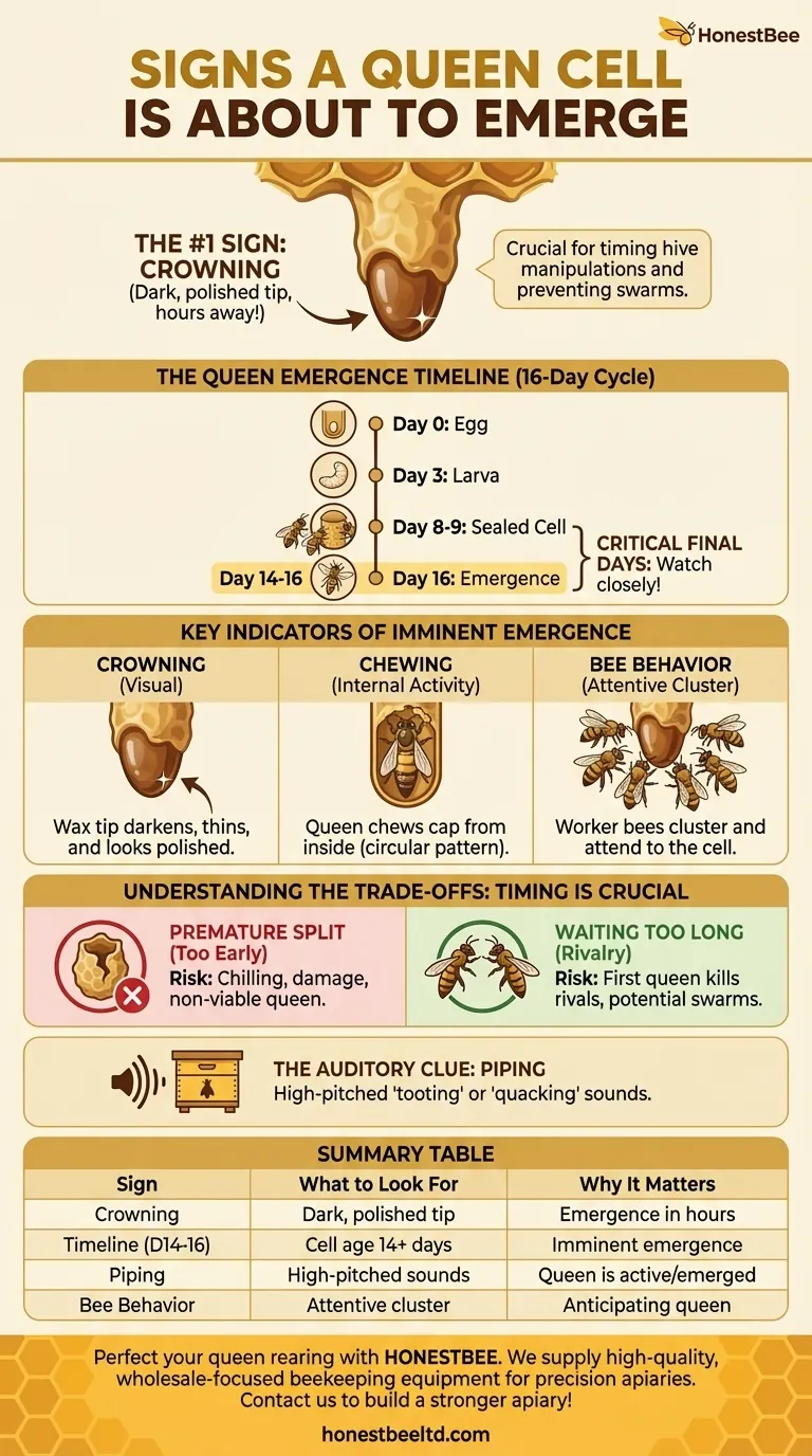 What are the signs that a queen cell is about to emerge? Master the Critical Timing for Hive Success Visual Guide