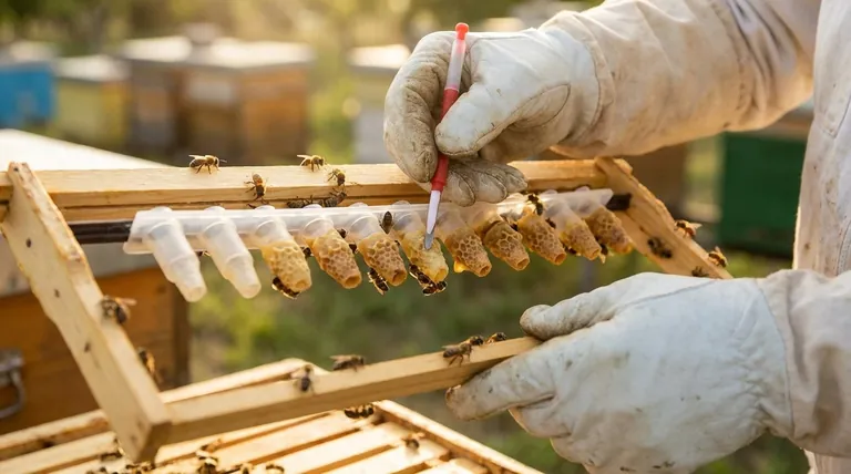 What precautions should be taken when checking grafted cells? Protect Your Queen Rearing Success