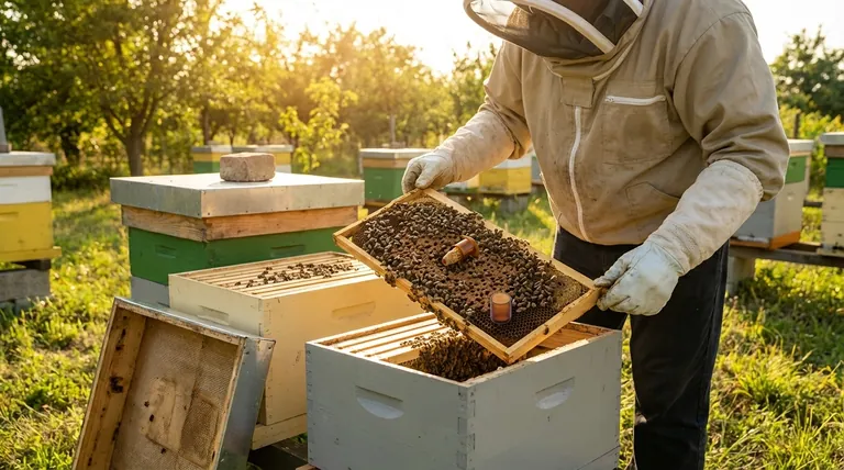 검사 중 아래쪽 상자에서 여왕벌방이 발견되면 어떻게 해야 합니까? 인공 분봉 기술을 마스터하세요