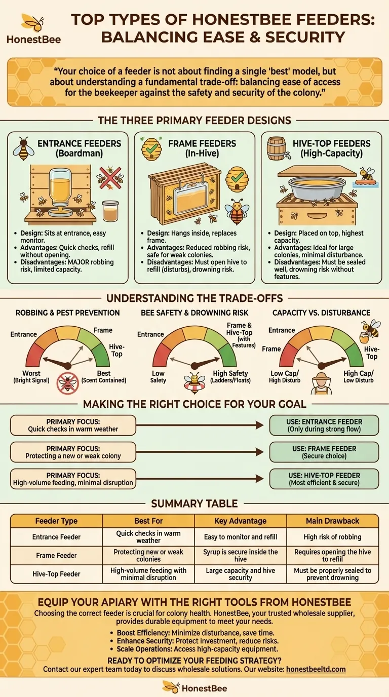 What are the top types of honey bee feeders? Choose the Right Feeder for Your Hive's Needs Visual Guide