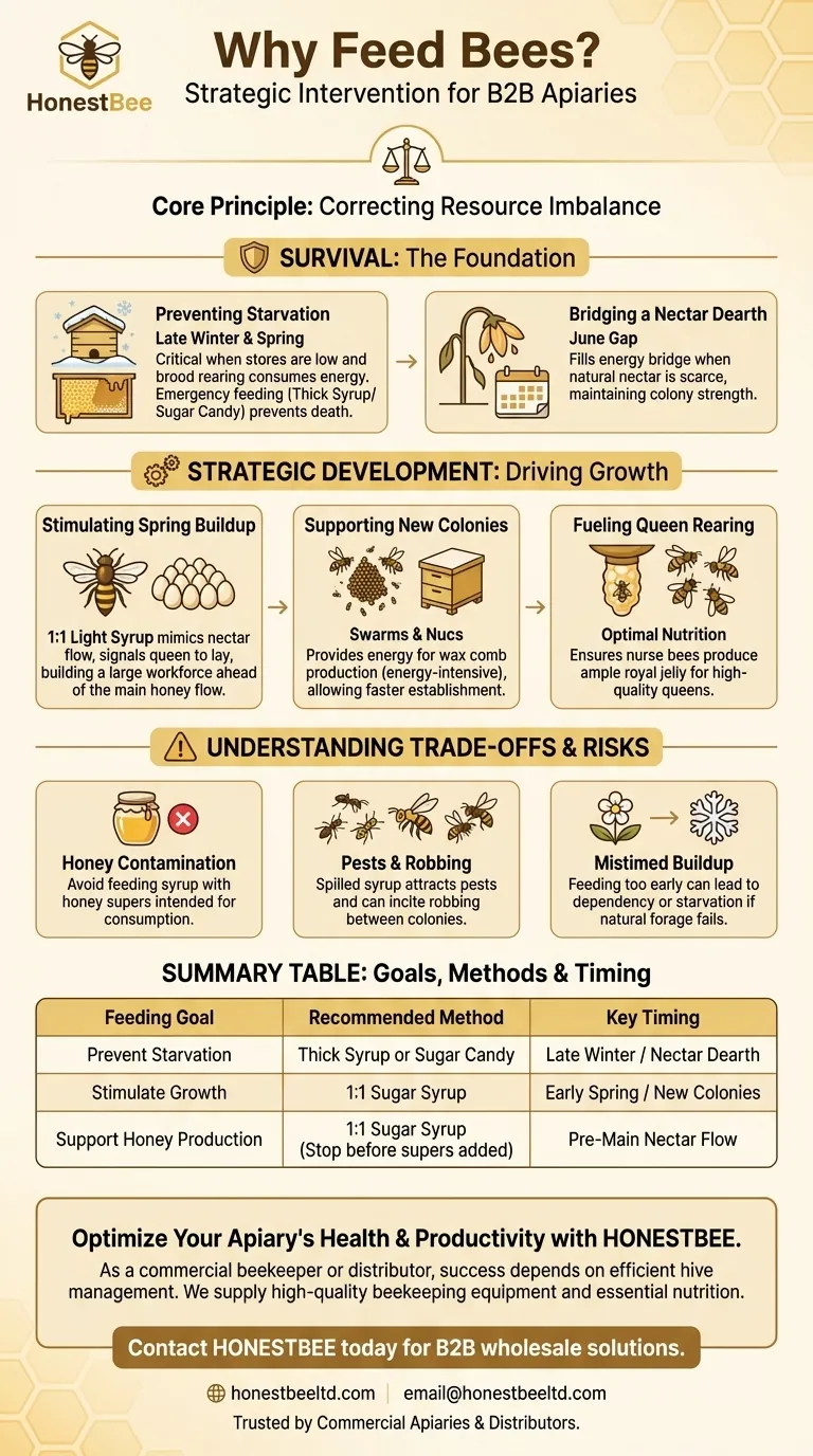 What are some reasons for feeding bees? A Guide to Strategic Hive Management Visual Guide