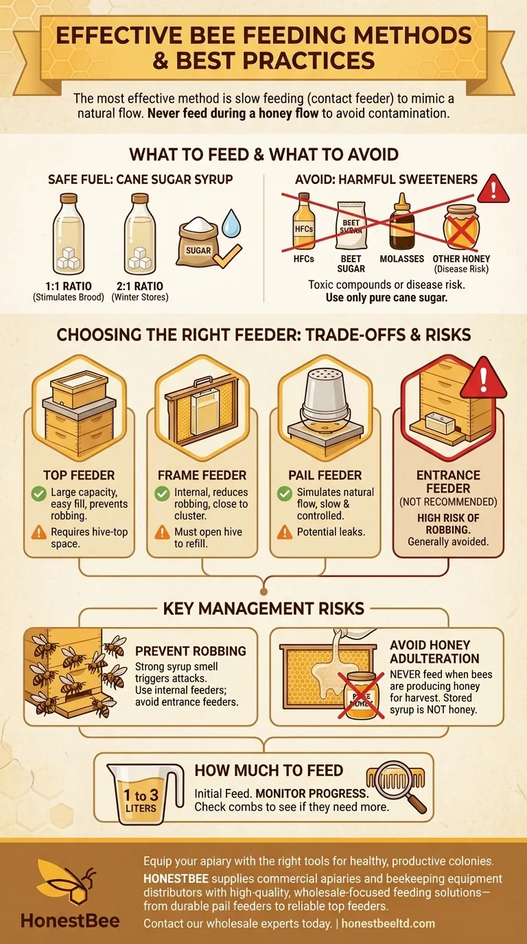 蜜蜂的推荐饲喂方法是什么？通过缓慢、安全的饲喂确保蜂群健康 图解指南