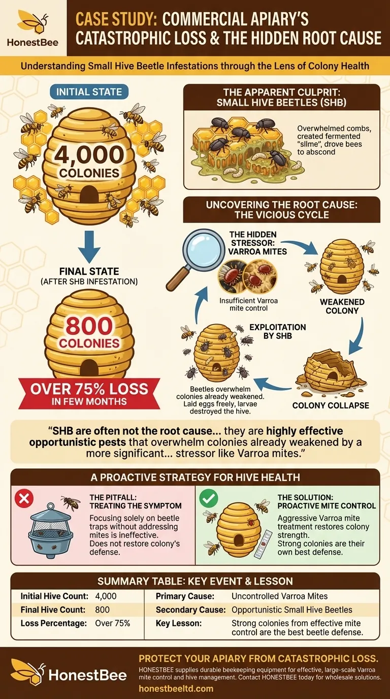 Wie war die Erfahrung einer kommerziellen Imkerei mit dem Kleinen Bienenstockkäfer? Ein Verlust von 75 % enthüllt die wahre Bedrohung Visuelle Anleitung