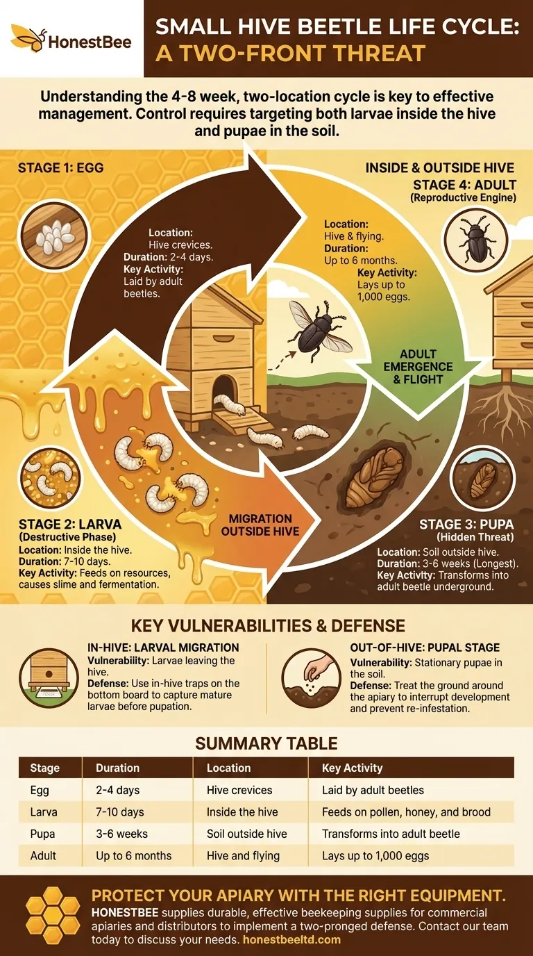 Quais são alguns fatos importantes sobre o ciclo de vida dos pequenos besouros da colmeia? Domine a Estratégia de Defesa em Duas Frentes Guia Visual