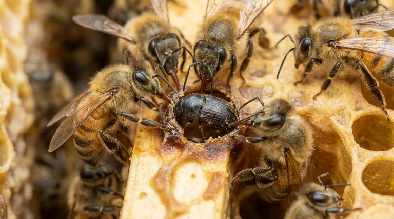 Why do honey bees struggle to control small hive beetles? Understanding the Physical Mismatch