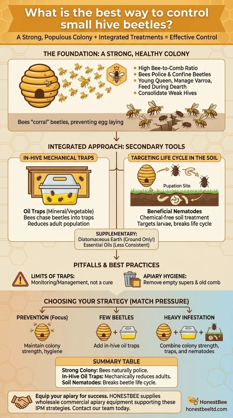 What is the best way to control small hive beetles? Build Strong Hives for Natural Defense Visual Guide
