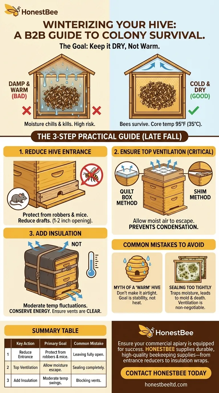 What are some general tips for winterizing a hive? A Guide to Keeping Your Colony Dry and Protected Visual Guide