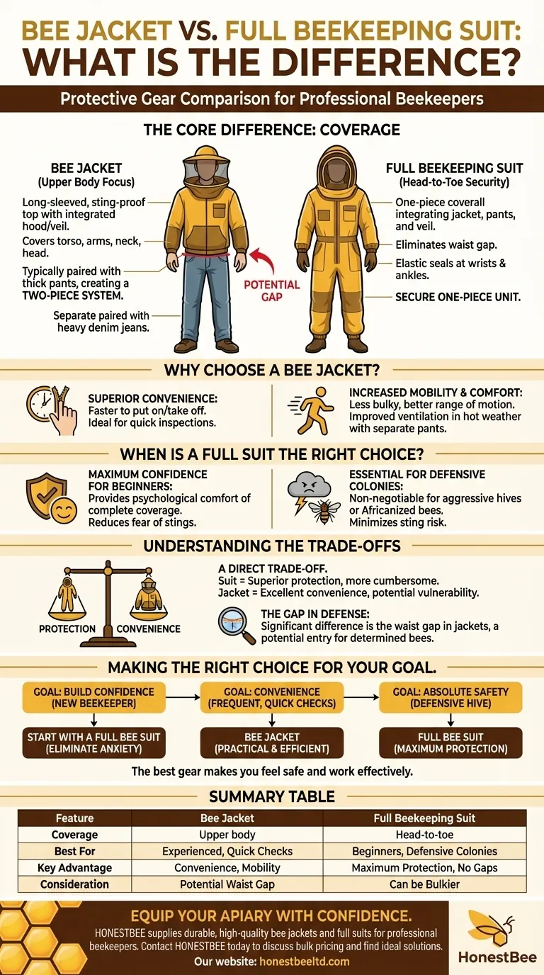 벌 재킷과 전체 양봉복의 차이점은 무엇인가요? 양봉장에 적합한 보호 장비 선택하기 시각적 가이드