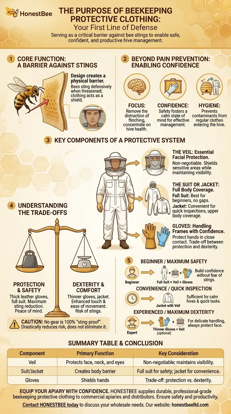 What is the purpose of beekeeping protective clothing? Essential Safety Gear for Confident Beekeeping Visual Guide