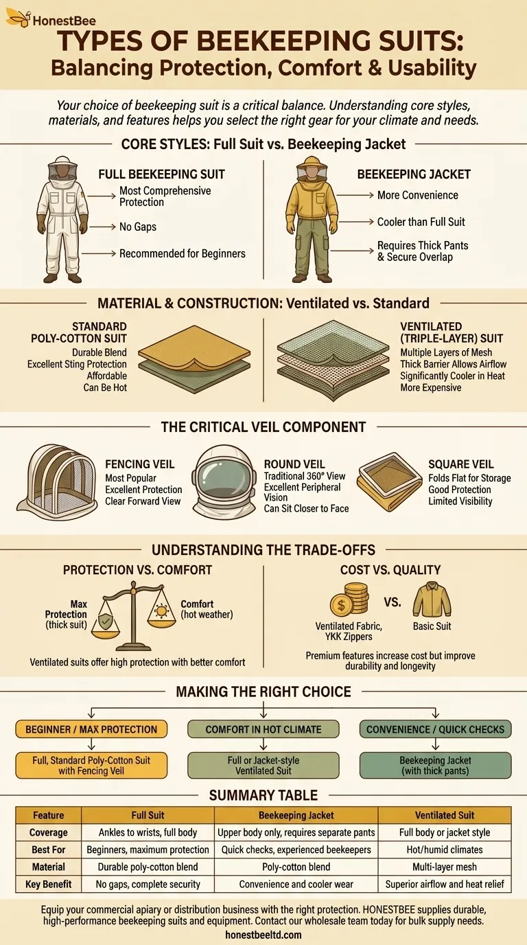 有哪些类型的养蜂服可供选择？为您的蜂场选择合适的防护装备 图解指南