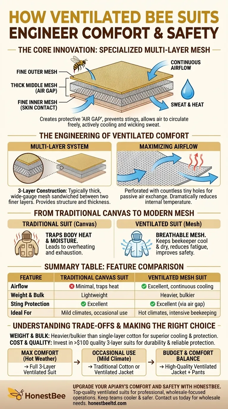 How do ventilated bee suits improve comfort? Beat the Heat with Superior Airflow Design Visual Guide