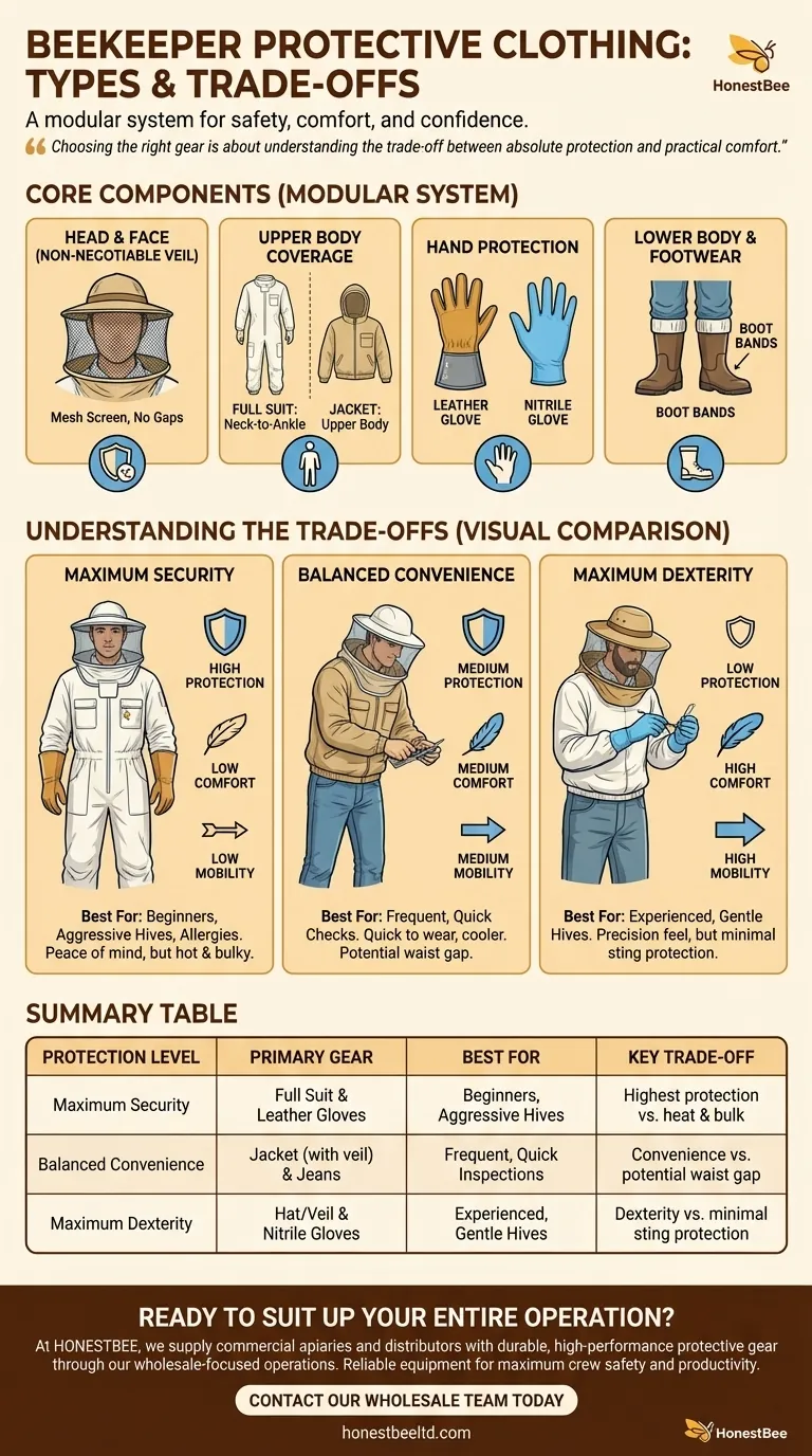 What are the different types of protective clothing for beekeepers? Choose Your Defense for Calm, Confident Work Visual Guide