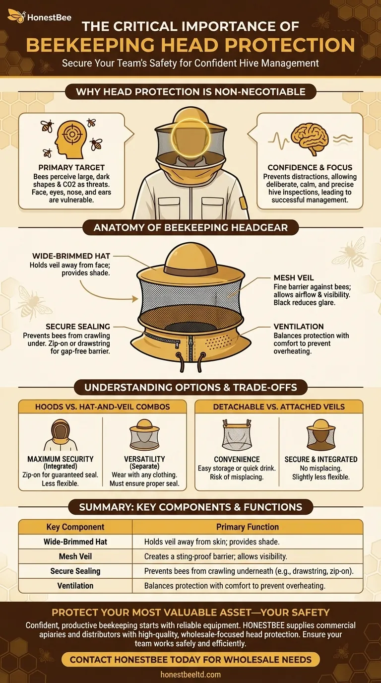 Why is head protection important for beekeepers? Essential Safety for Confident Hive Management Visual Guide