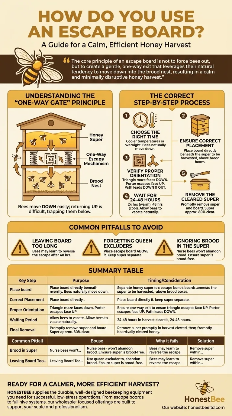 How do you use an escape board? A Step-by-Step Guide to Gentle Honey Harvesting Visual Guide