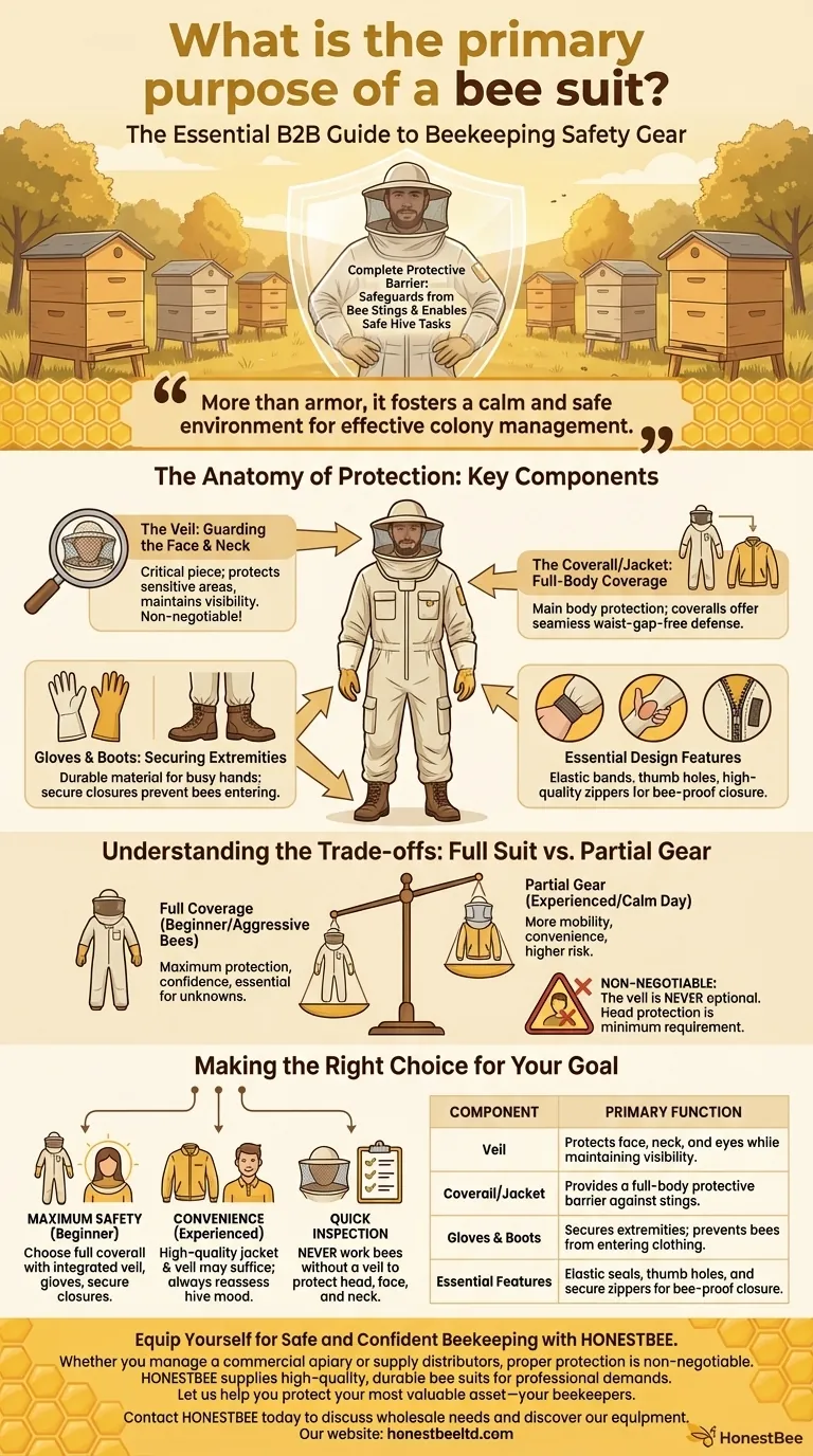 What is the primary purpose of a bee suit? Essential Protection for Beekeepers Visual Guide