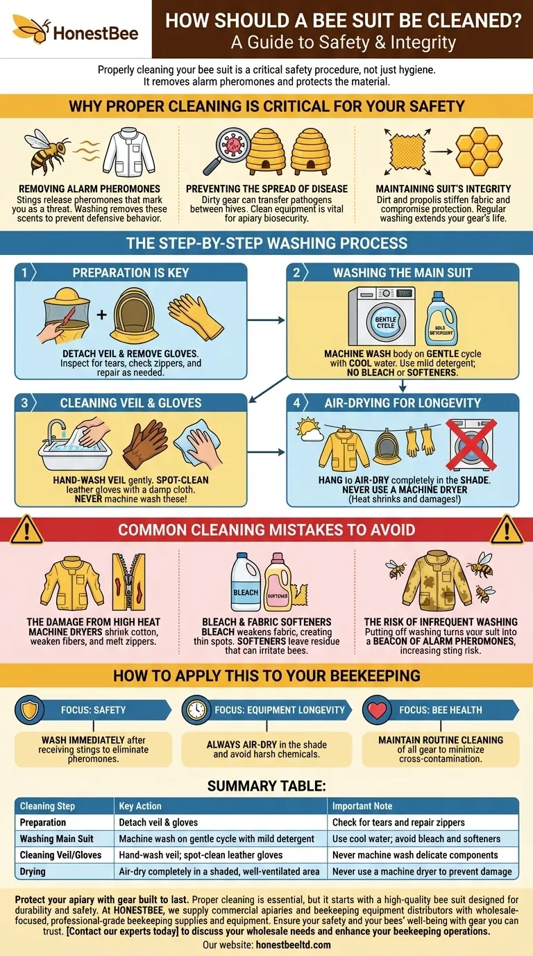 How should a bee suit be cleaned? Protect Your Investment and Ensure Apiary Safety Visual Guide