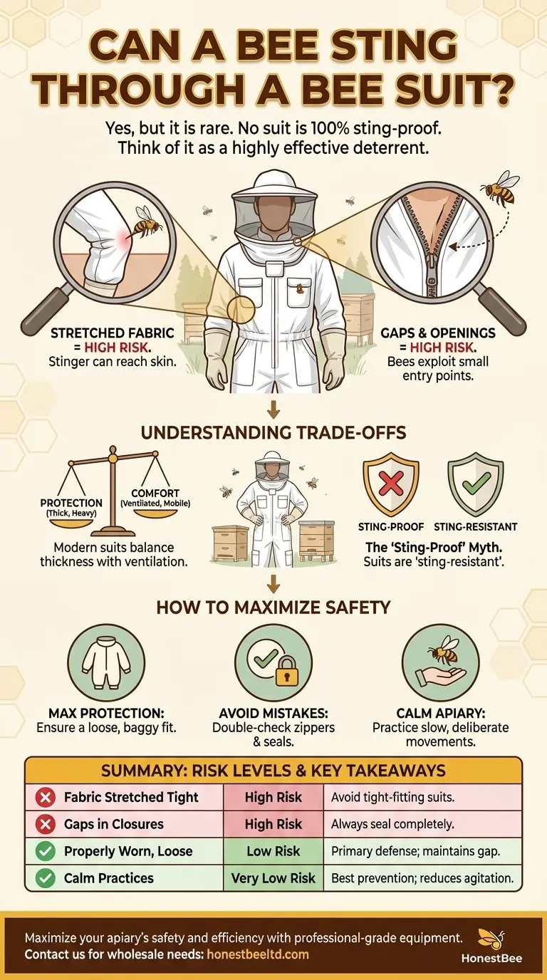 Can a bee sting through a bee suit? Understanding Sting-Resistant Protection Visual Guide