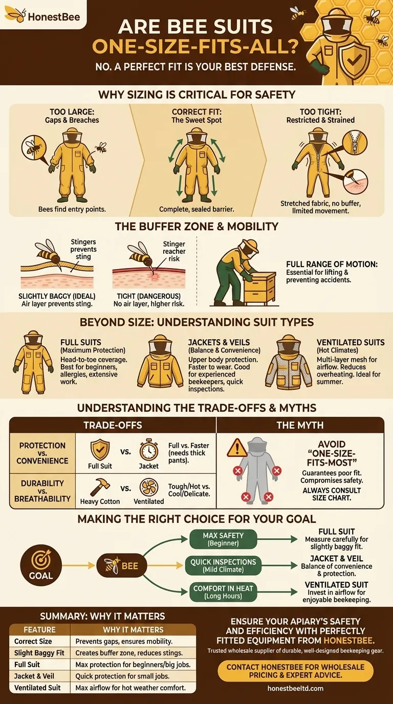 Are bee suits one-size-fits-all? Why Proper Sizing is Critical for Beekeeper Safety Visual Guide