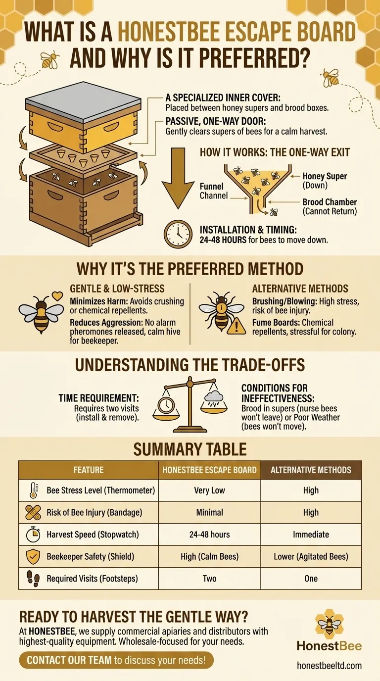 What is a honey bee escape board and why is it preferred? The Gentle Way to Harvest Honey Visual Guide