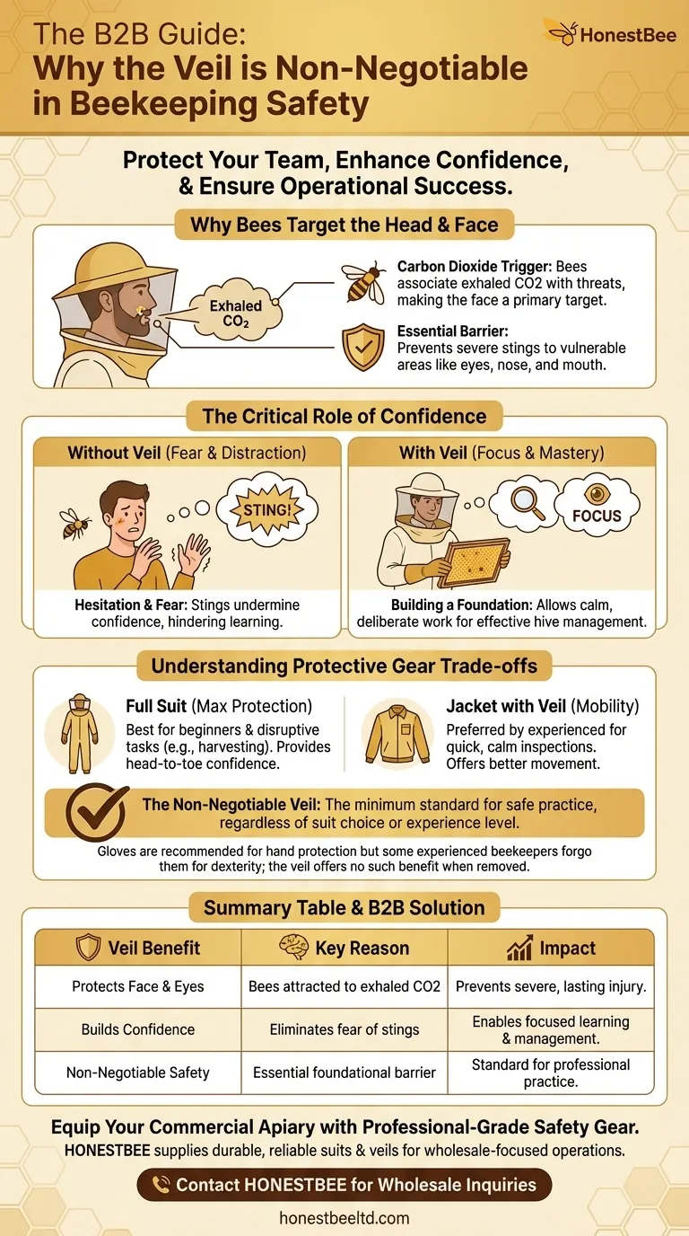 Pourquoi est-il recommandé de toujours porter un voile lorsque l'on travaille avec les abeilles ? Protégez votre visage et vos yeux des piqûres Guide Visuel
