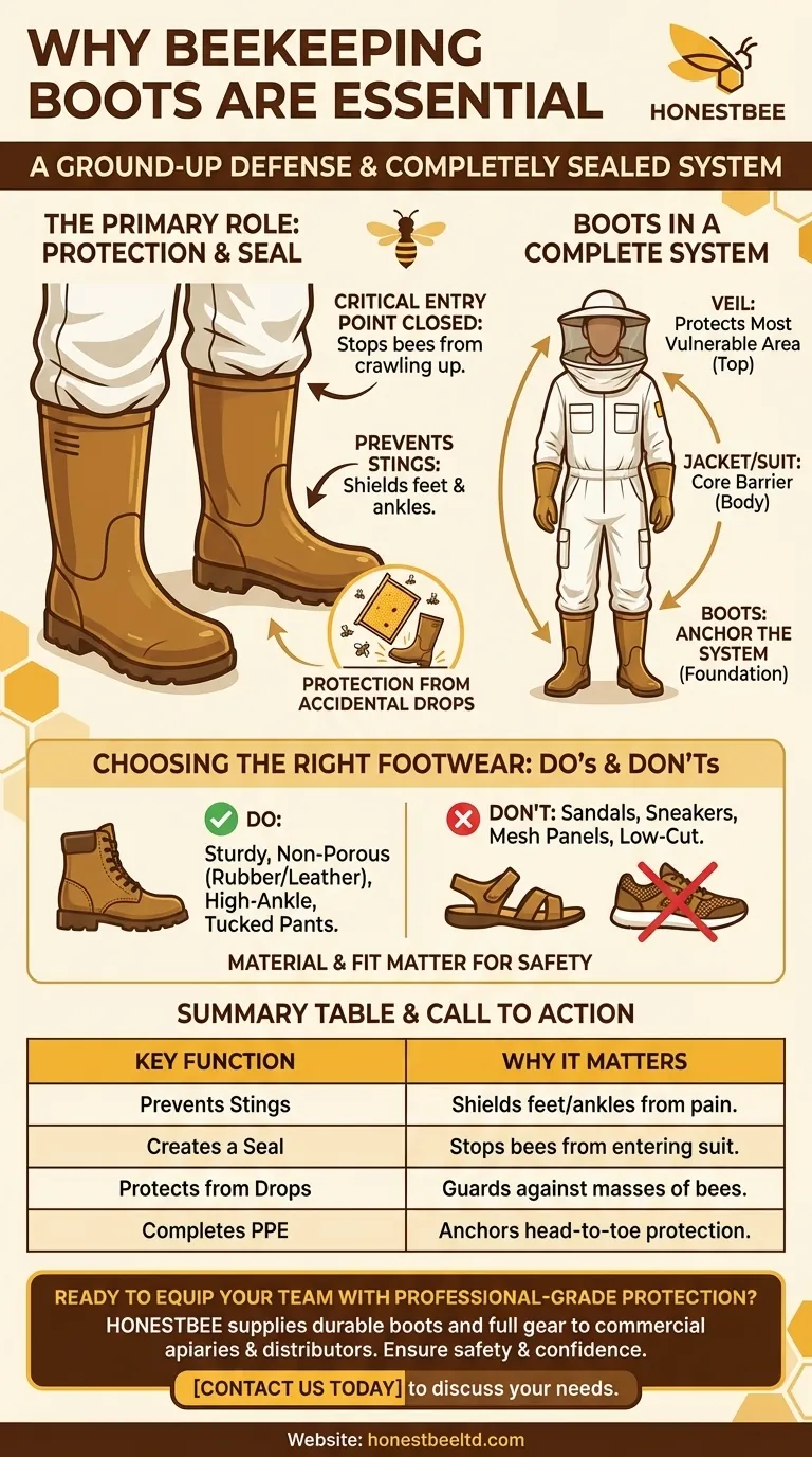 为什么养蜂时穿靴子很重要？从地面开始确保您的蜂场安全 图解指南