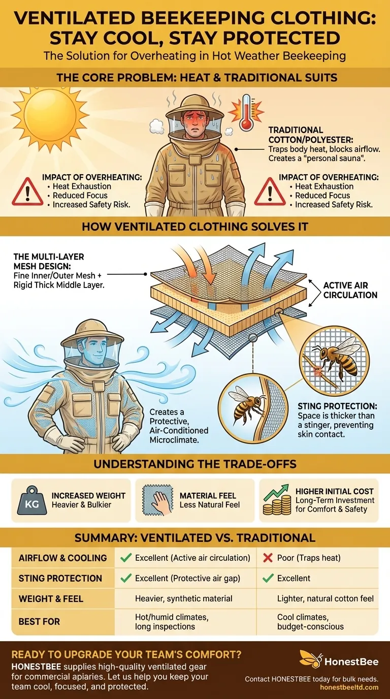 What are the advantages of ventilated beekeeping clothing? Stay Cool & Protected in Hot Weather Visual Guide