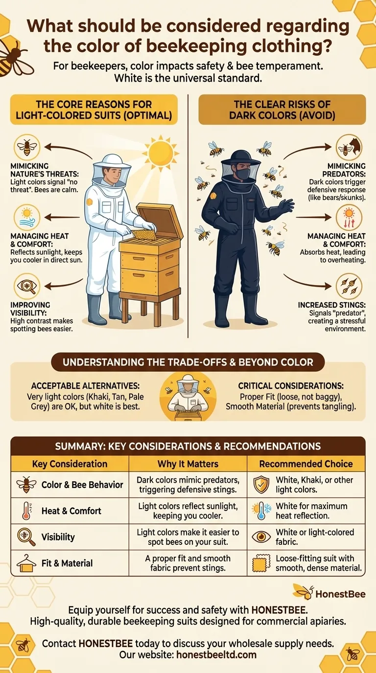 ما الذي يجب مراعاته بخصوص لون ملابس تربية النحل؟ ضمان سلامتك والحفاظ على هدوء النحل دليل مرئي