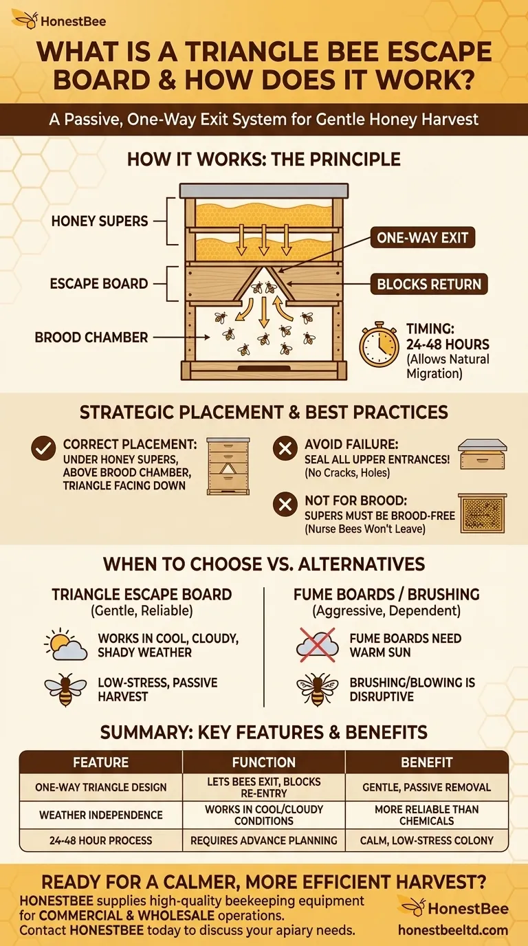 What is a Triangle Bee Escape Board used for? A Gentle, Reliable Harvesting Tool Visual Guide