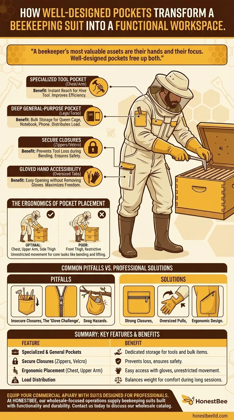 잘 설계된 주머니가 양봉복의 기능성을 어떻게 향상시키는가? 효율성과 안전성 강화 시각적 가이드