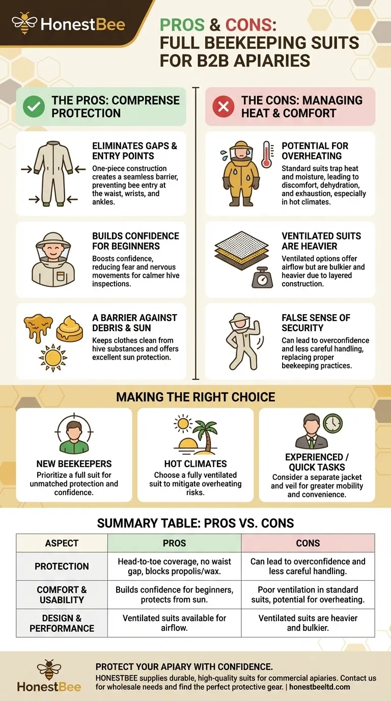 What are the pros and cons of wearing a full suit for beekeeping? Maximize Safety & Comfort Visual Guide