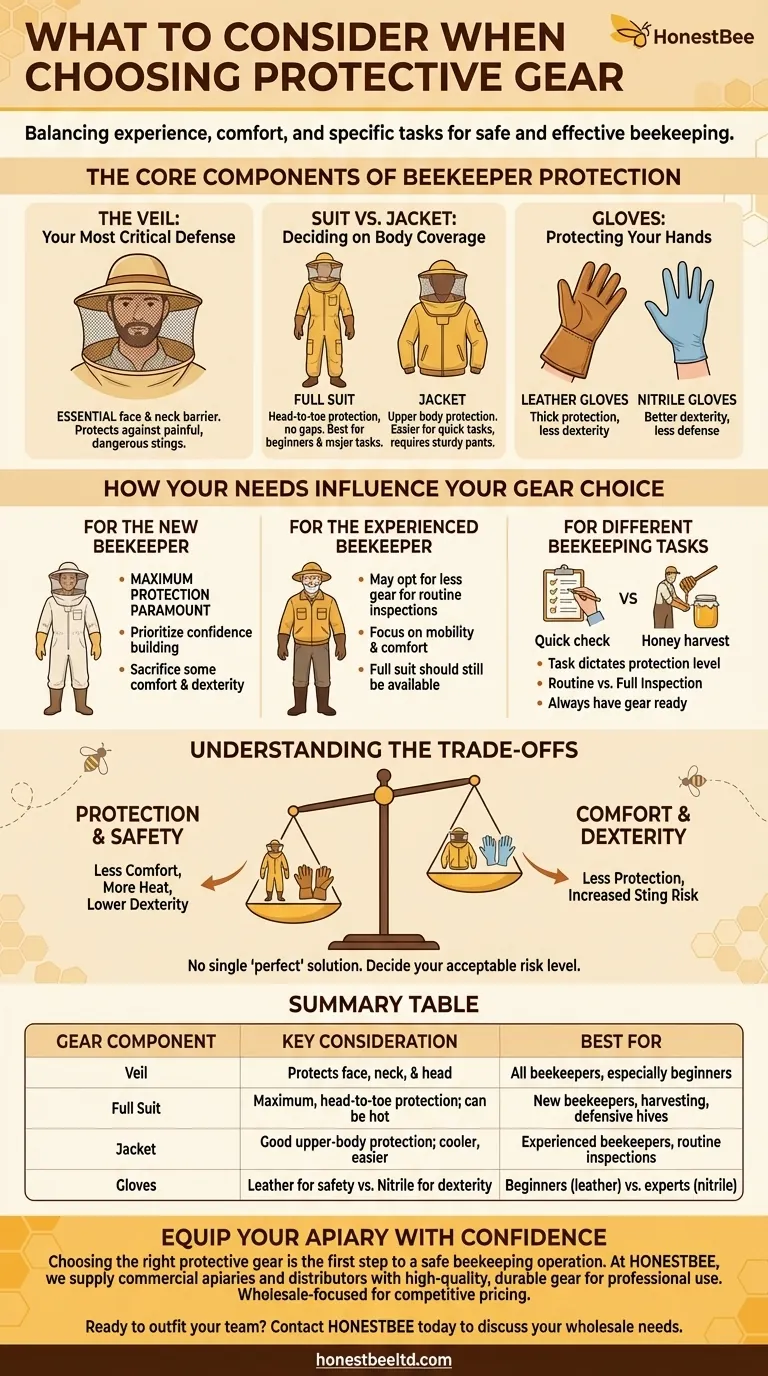 What should beekeepers consider when choosing protective gear? A Guide for Maximum Safety & Comfort Visual Guide