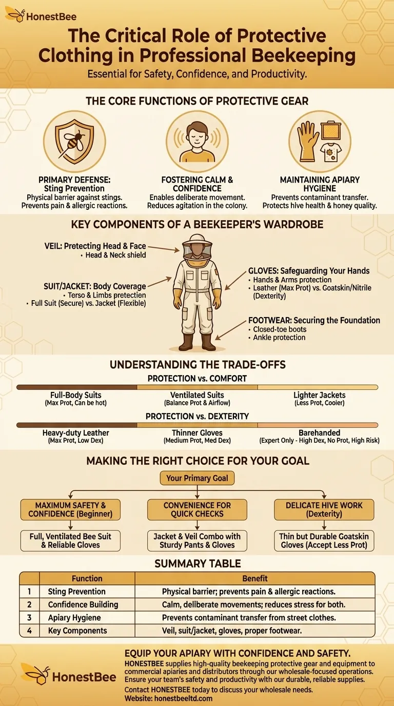 Why is protective clothing important in beekeeping? Essential Safety for Beekeepers Visual Guide