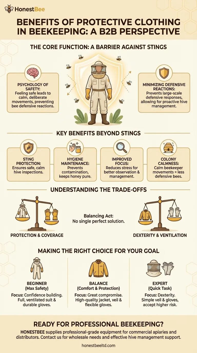 What are the benefits of wearing protective clothing in beekeeping? Ensure Safety & Boost Hive Productivity Visual Guide