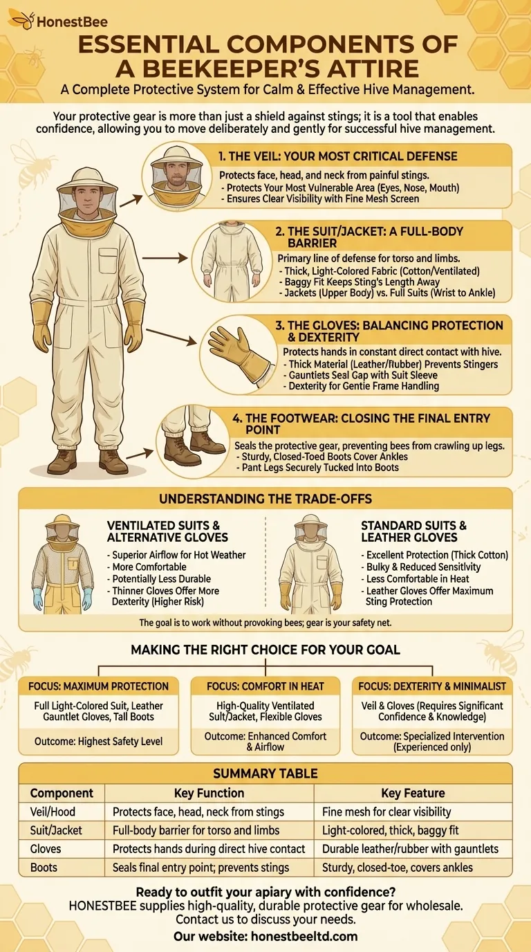 Quais são os componentes essenciais do traje de um apicultor? Construa seu sistema de proteção completo Guia Visual