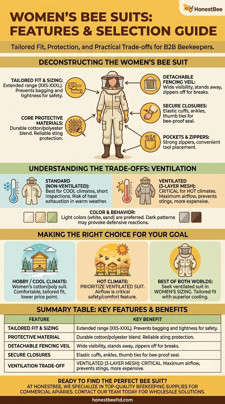 What are the features of a bee suit for women? Get a Tailored Fit for Safety & Comfort Visual Guide