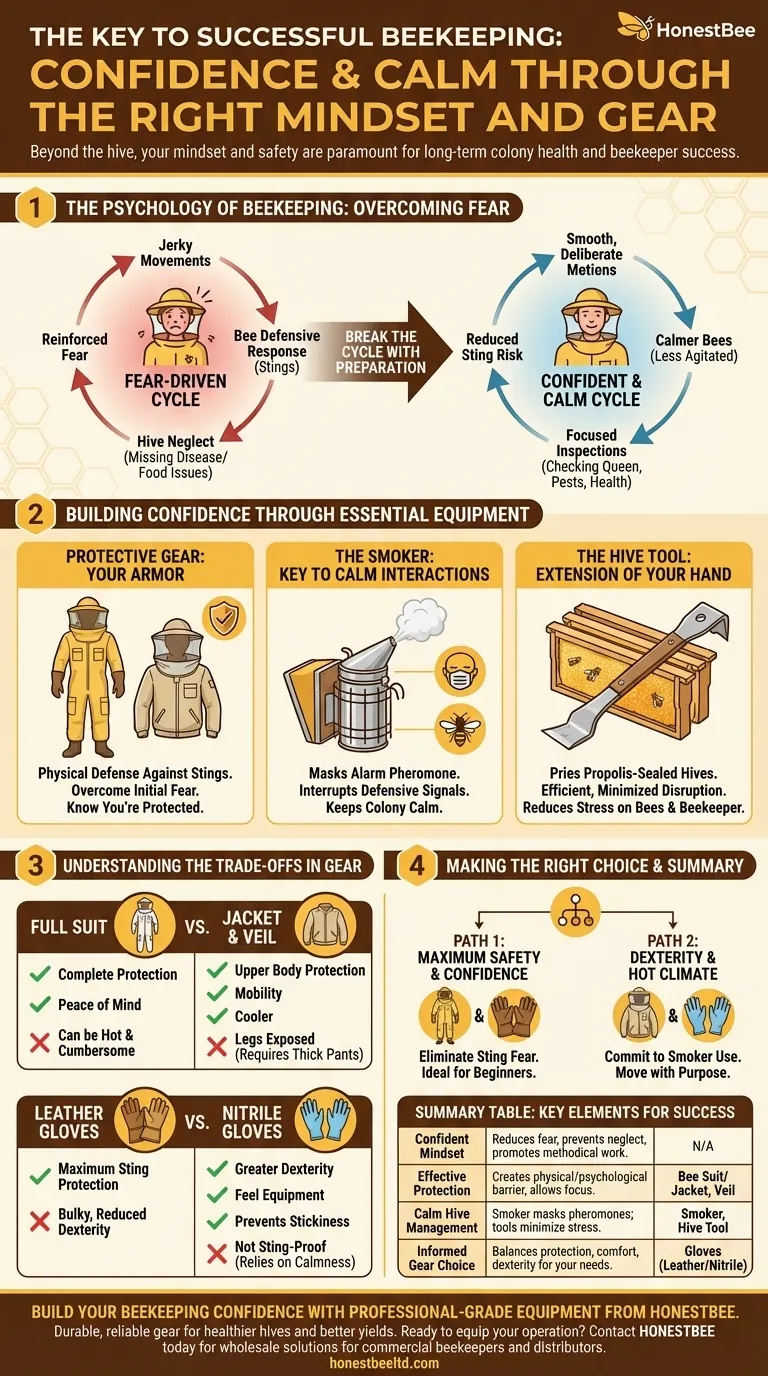 ما هو أحد مفاتيح النجاح في تربية النحل؟ إتقان عقليتك ومعداتك من أجل الثقة دليل مرئي