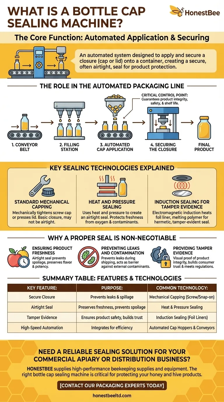 What is a bottle cap sealing machine? The Key to Automated, Tamper-Evident Packaging Visual Guide