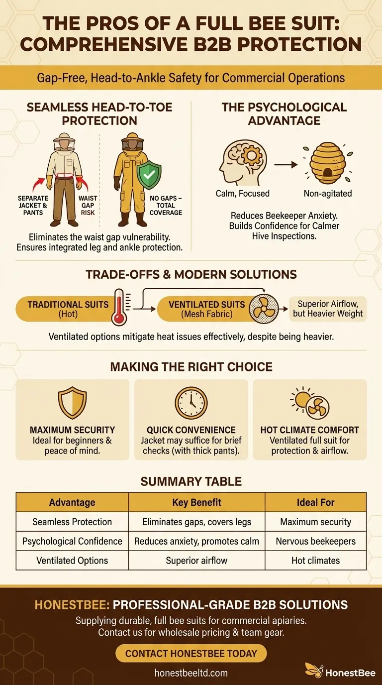 Quels sont les avantages d'utiliser une combinaison d'apiculteur complète ? Atteignez une confiance totale et une protection de la tête aux pieds Guide Visuel
