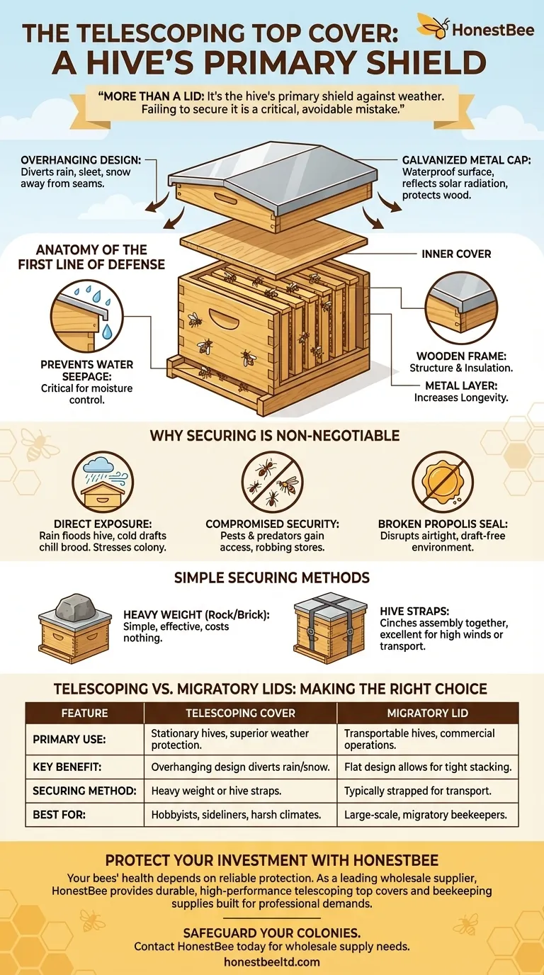 Что такое телескопическая крышка улья и почему важно ее закреплять? Важная защита улья Визуальное руководство