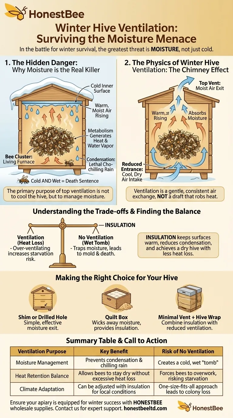How does ventilation at the top of a hive help in winter? Prevent Moisture and Save Your Colony Visual Guide