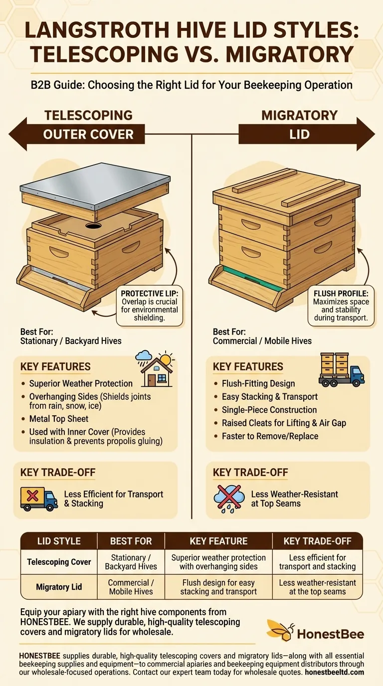 朗氏蜂箱的两种主要蜂盖样式是什么？为您的蜂箱选择正确的保护 图解指南