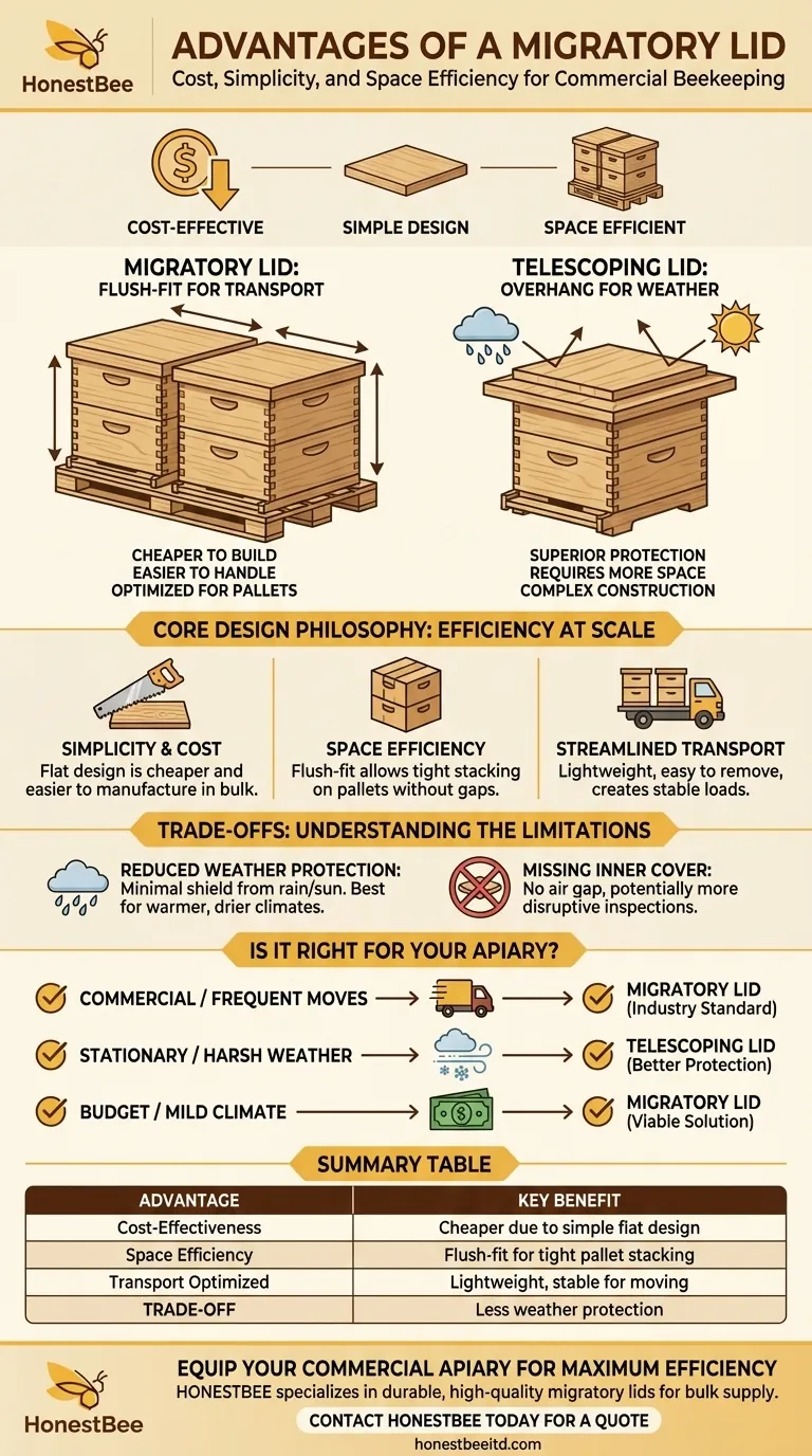 Quali sono i vantaggi di un coperchio migratorio? Costo, semplicità ed efficienza di trasporto per gli apicoltori commerciali Guida Visiva