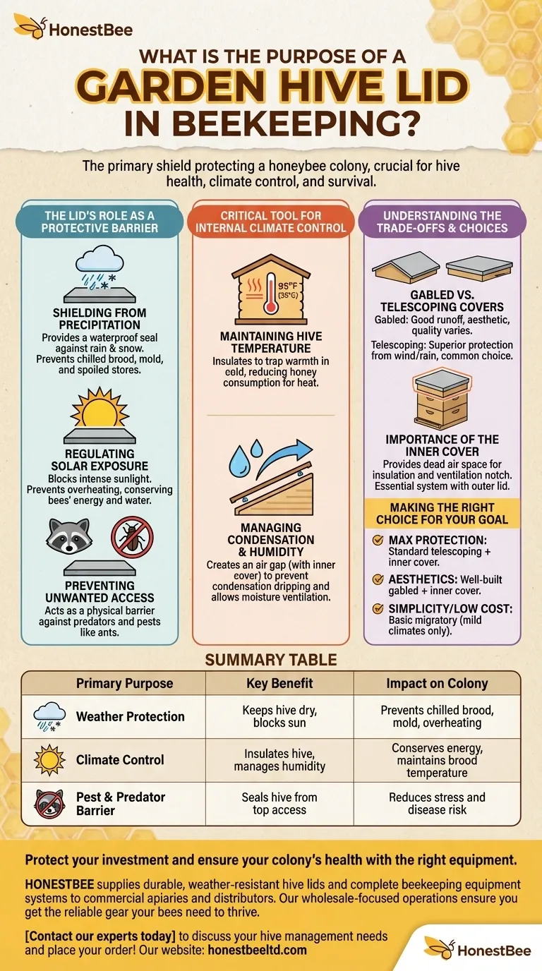 What is the purpose of a garden hive lid in beekeeping? Essential Protection for Your Colony's Health Visual Guide