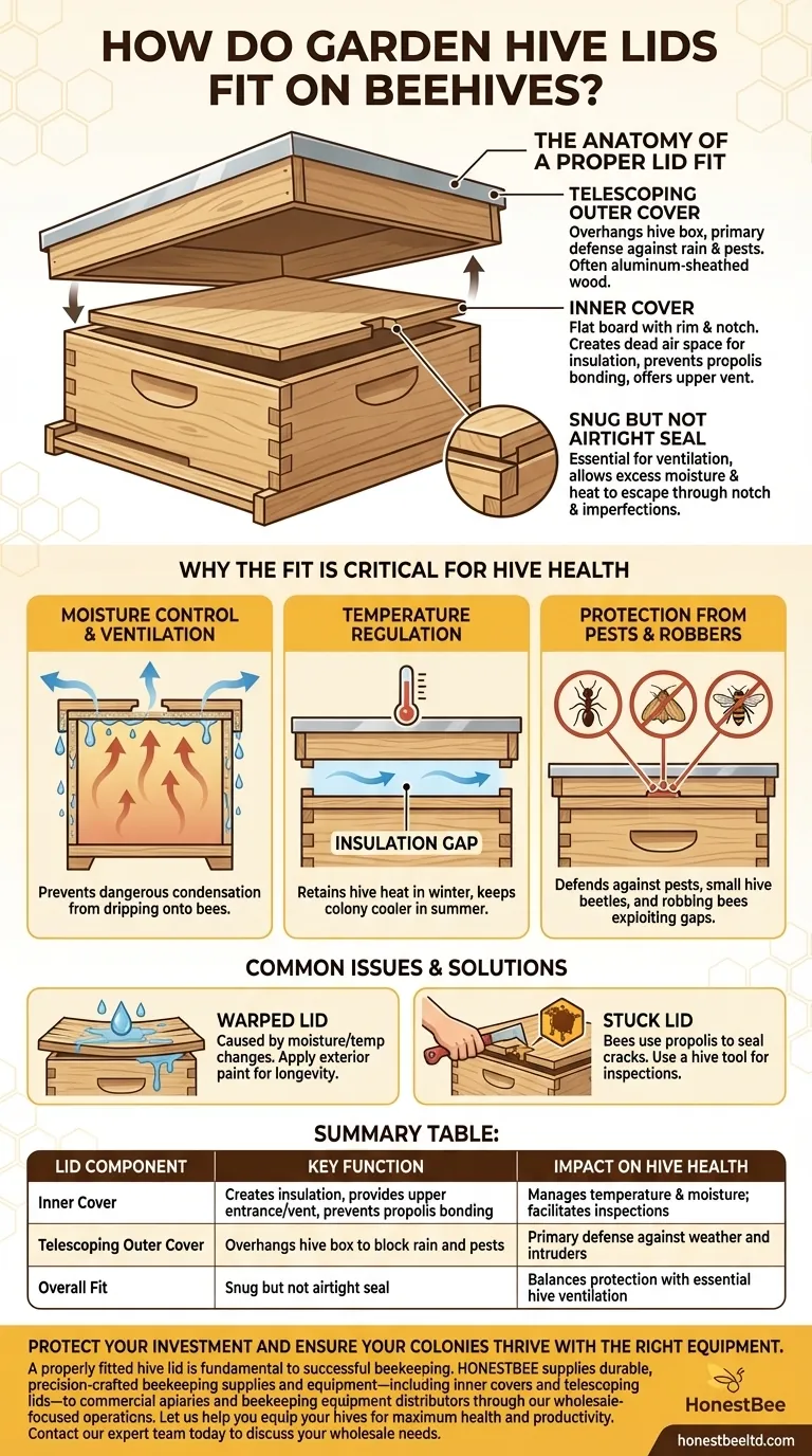 How do garden hive lids fit on beehives? Ensuring a Snug, Protective Seal for Colony Health Visual Guide