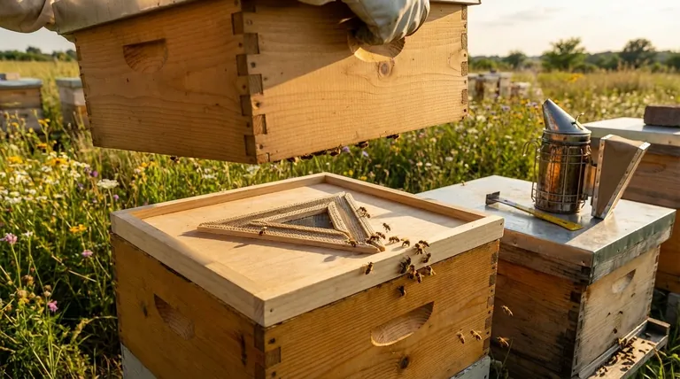 What is the recommended time to leave the triangle escape board installed before harvesting honey? A Guide to a Stress-Free Harvest