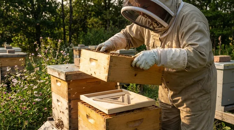 What precautions should be taken when using the triangle escape board? Master Gentle Honey Harvesting