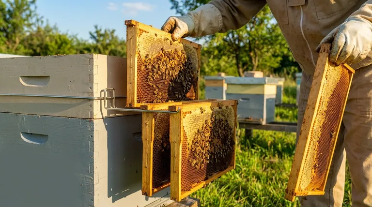 What are the advantages of using a frame rest for the bees? Achieve Calmer, Safer Hive Inspections